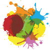 Farve splatter klat farve farverig maler gave cool