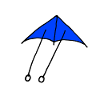 Blue stunt kite