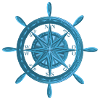 Steering wheel with wind rose