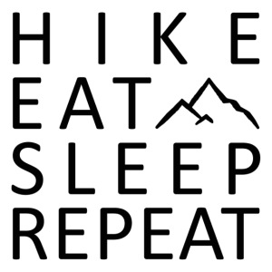 hike eat sleep repeat private gym schwarz
