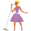Singer flat design with microphone