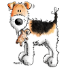 Foxterrier mit Teddy - Teddys - Plüschtier - Hund