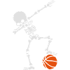 Dab dabbing skeleton football basketball