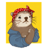 Otter Rockabilly 70s Print