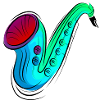 buntes Saxofon / Saxofon