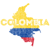 Colombia Map Shape and Flag