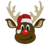 Rentier mit Weihnachtsmütze