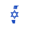 Israel Map Shape and Flag