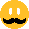 funny emoji with mustache