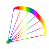 Bunter Gleitschirm Regenbogen