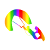 Bunter Kitesurfing Regenbogen