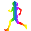 Bunter Läuferin Regenbogen