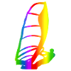 Bunter Windsurfen Regenbogen