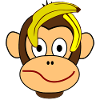 Affe mit Bananenschale