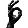 Handvinger OK Ok teken 666 Kijk naar binnen