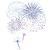 Silvester. Beautiful firework with stars.