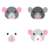 four mice rat faces