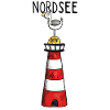 Nordsee Leuchtturm - Möwe - Comic - Geschenk