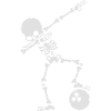 Dab skeleton dabbing bowling ball