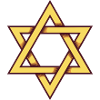 Geometrischer Davidstern in Gold