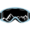 Ski goggles and mountains