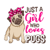 Pug Mops Mädchen