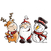 Santa Claus, Reindeer and Snowman - Gift