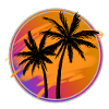 Palm trees retro