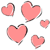cinq cœurs - symbole d’amour
