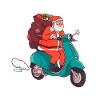Santa on the scooter