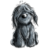 Knuffiger schwarzer Briard - Hund - Geschenk