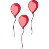 3 shiny balloons