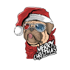 Christmas dog Pug Christmas