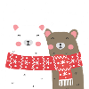 Cuddling polar bears Christmas