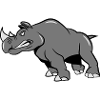 Rhino aggressively attacking