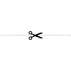 Scissors with cutting line