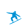 Snowboarder und Berge
