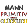 Mann primitiv gluecklich