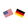 USA Germany crossed flags friendship