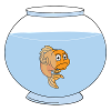 Goldfish in fishbowl