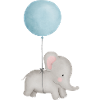 Baby elephant with balloon