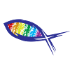 Jesus Fish - Christian - Rainbow