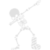 Dab dabbing skeleton plaster broken leg
