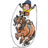 Thelwell Funny Rope Jumping Horse And Rider