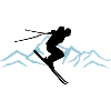 Skiers and mountain