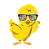 Cool chick with flower sunglasses