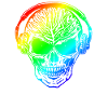 Hardstyle Skull Rainbow Headphones