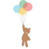 Teddybär an Luftballons