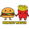 Burger und Pommes