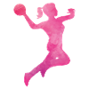 handball frau pink